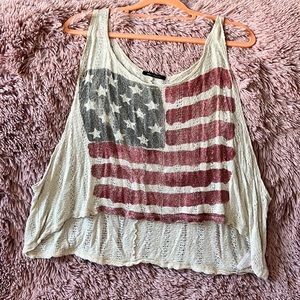 American flag knit tank top, S
